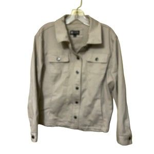 Toni Morgan Ladies tan/taupe denim like jean style  jacket size 1X